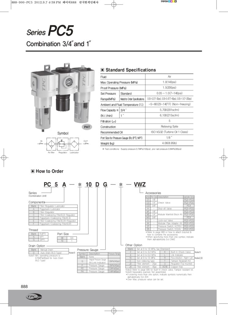 Bộ lọc khí PC5-10DG